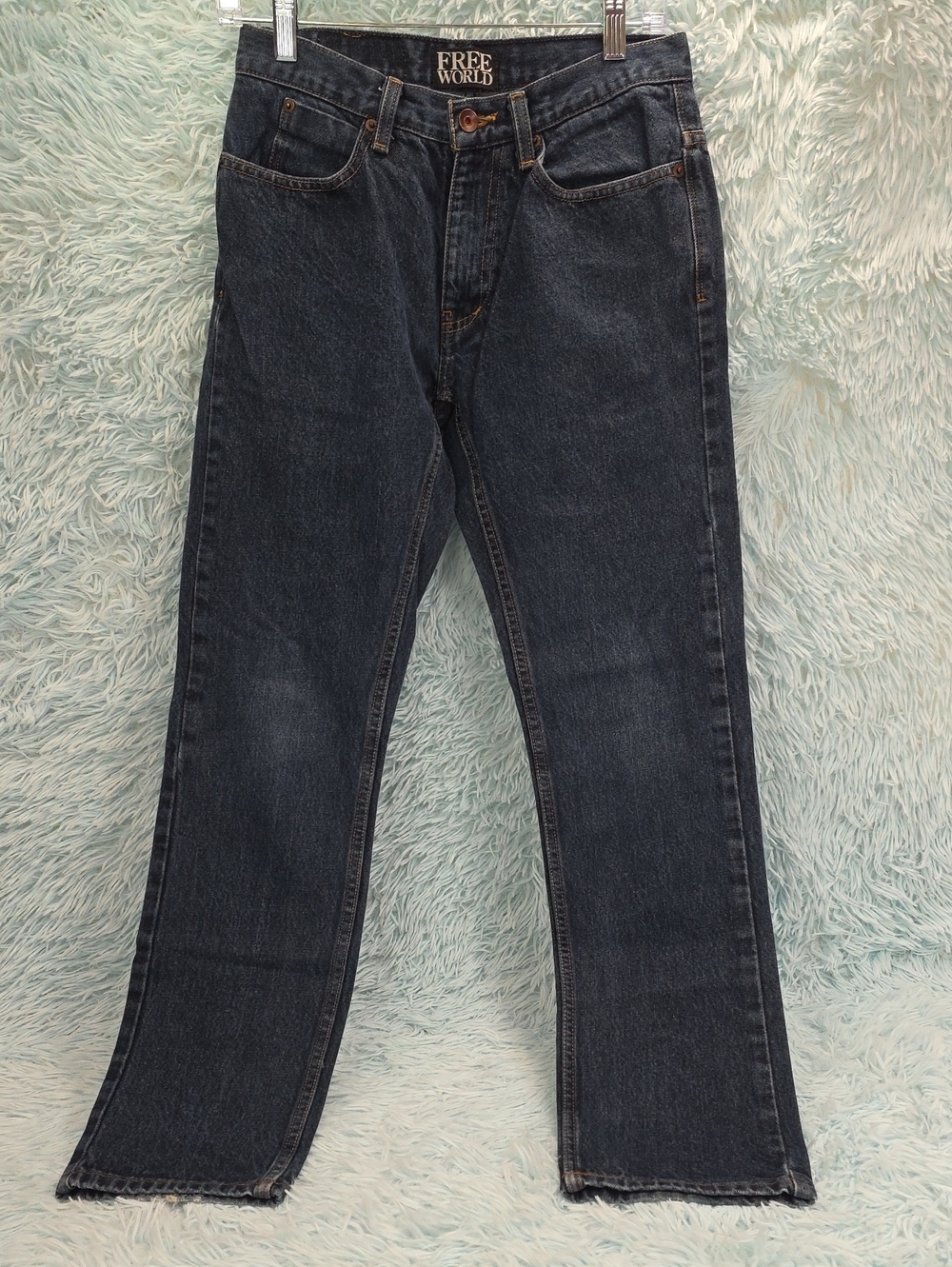 Garage Free World Dark Blue Straight Leg Jeans Size 28 Waist Denim